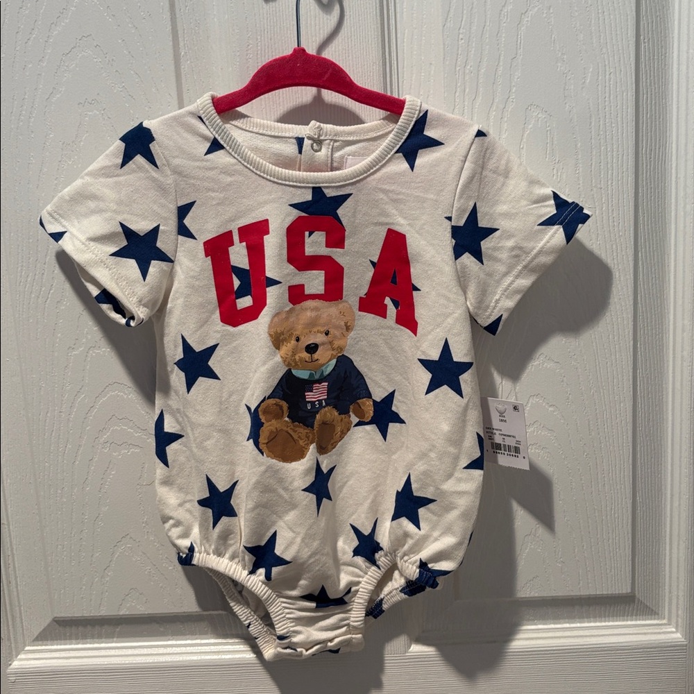 NWT USA Off-White Star Print Baby Romper (12-18 mo.)